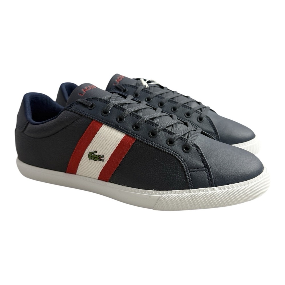 New Lacoste Grad Vulc 120 Low Top Navy Leather Lifestyle Sneaker Men‎ Size 13
